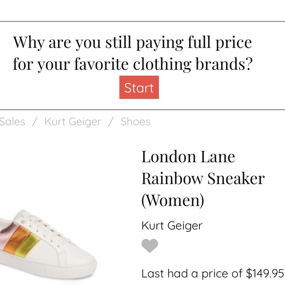 Kurt Geiger London Lane Rainbow Sneaker size 10
